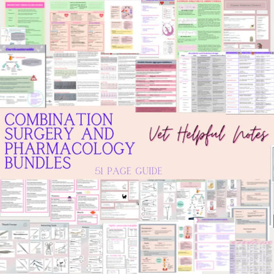 Combination Veterinary Surgery and Pharmacology Bundles for Vet Techs, Vet Nurses and Vet Students