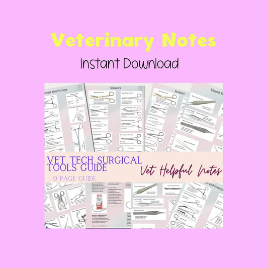Vet Tech Surgical Instruments Guide, Veterinary Surgical Instruments Cheat Sheet, Vet Tech Study