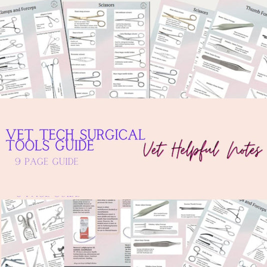 Vet Tech Surgical Instruments Guide, Veterinary Surgical Instruments Cheat Sheet, Vet Tech Study