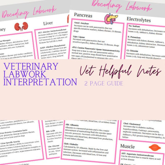 Vet Tech Blood Chemistry Interpretation, Vet nurse lab values