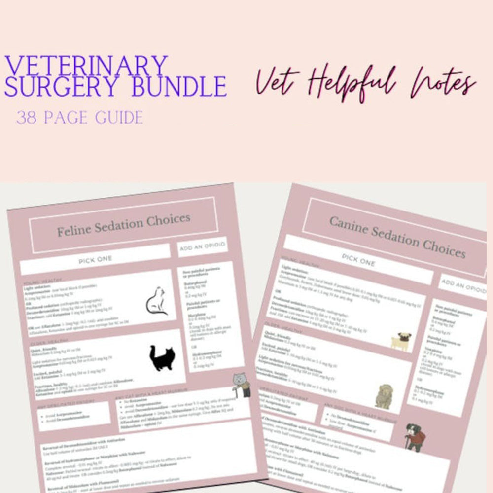 Veterinary Tech Notes Veterinary Surgery Bundle - 29 Page Download – Vet Helpful Notes