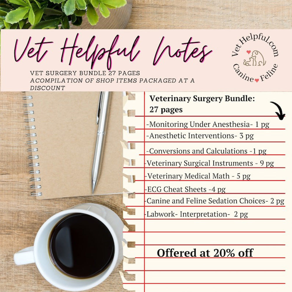 Veterinary Surgery Bundle, Vet Tech Notes, VTNE prep