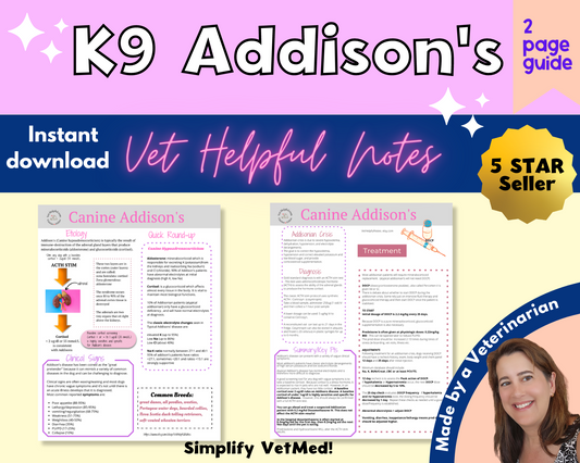 Canine Addison's Disease Guide- vet tech, vet student, veterinarian