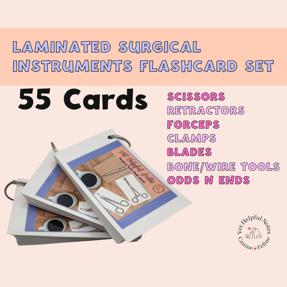 Vet flash cards surgery veterinary flashcards surgical instruments vet tech study cards vet med study cards vet tech gift veterinarian gift