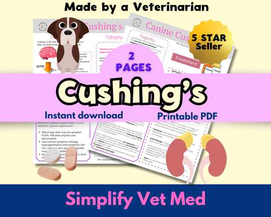 Vet Endocrine study guide, Canine Cushing's, Vet tech notes, Cushing's cheat sheet