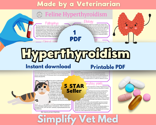 Feline Hyperthyroidism Guide, vet student notes, vet tech notes
