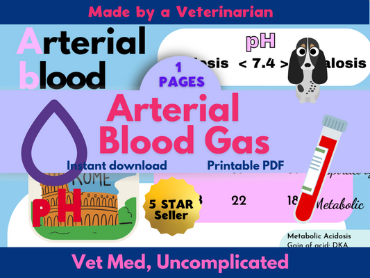 Vet Tech Blood gas notes vet med notes emergency vet nurse gift graduation vet nurse ER vet med vet tech cheat sheets veterinary medicine