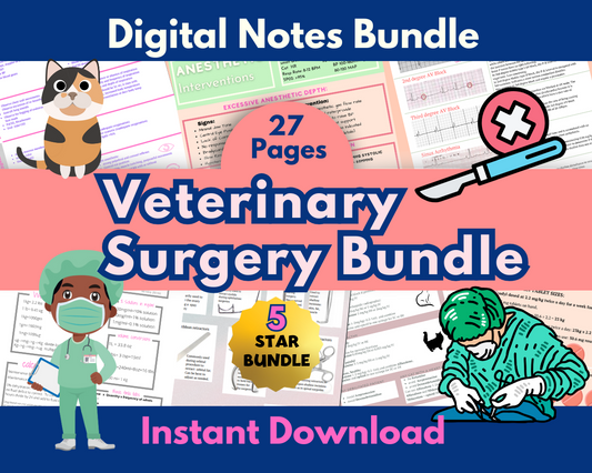 Veterinary Surgery Bundle, Vet Tech Notes, VTNE prep