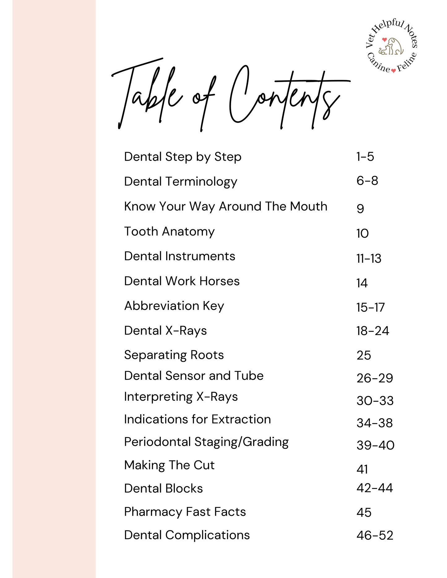 Veterinary Dental Handbook - 52 Pages ***Flash Sale 25% Off***