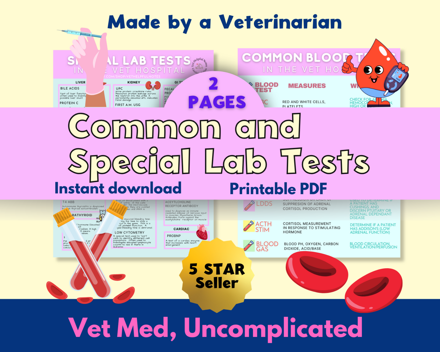 Common and special canine/feline blood tests- vet tech, vet nurse, vet student