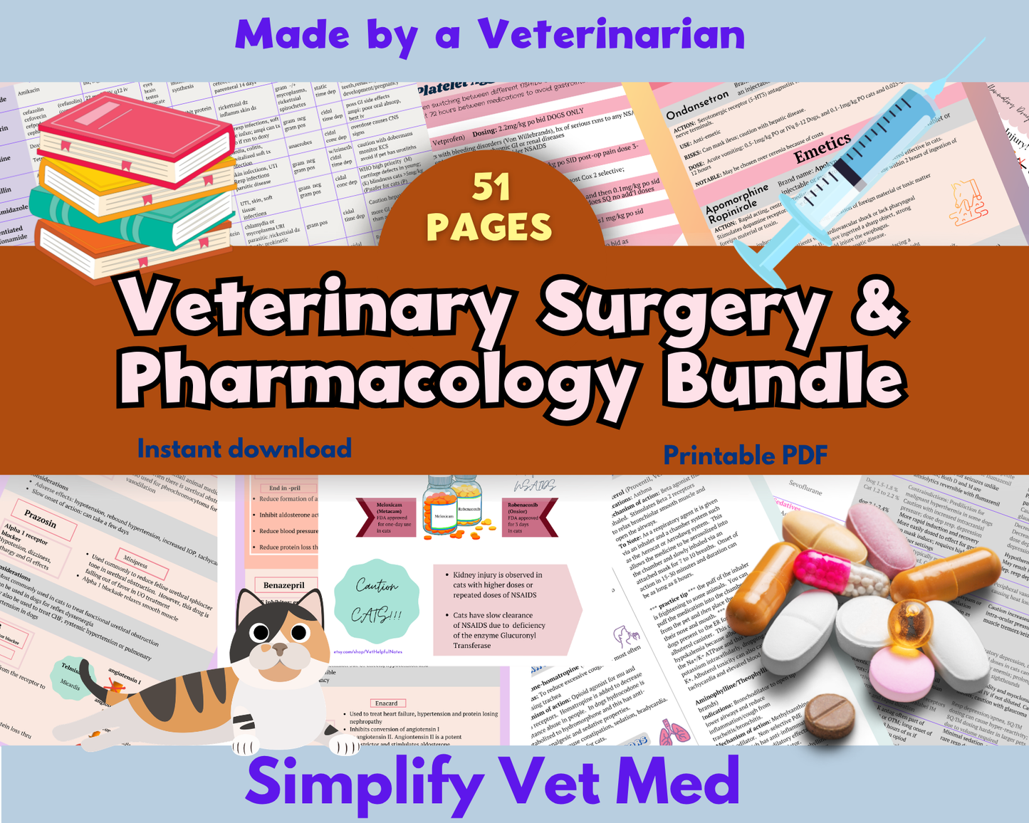 Combination Veterinary Surgery and Pharmacology Bundles for Vet Techs, Vet Nurses and Vet Students