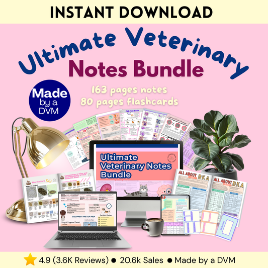 Ultimate Veterinary Notes Bundle – 244-Page Veterinary Reference | Instant Digital Download