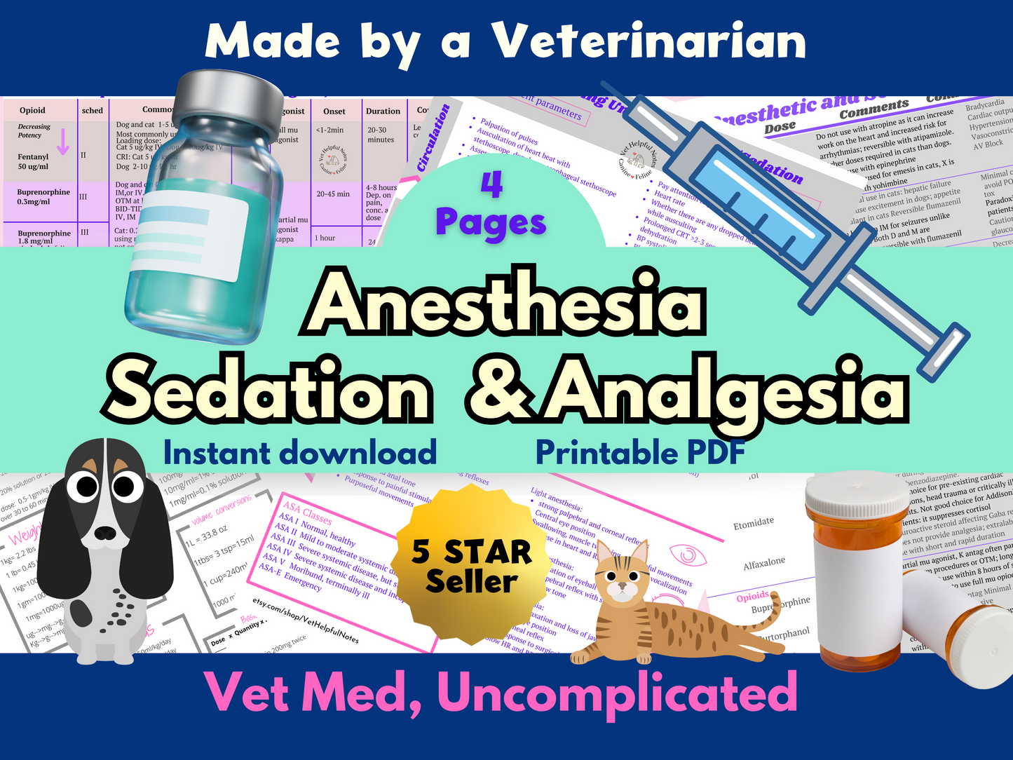 Veterinary Sedation, Analgesia and Anesthesia pack
