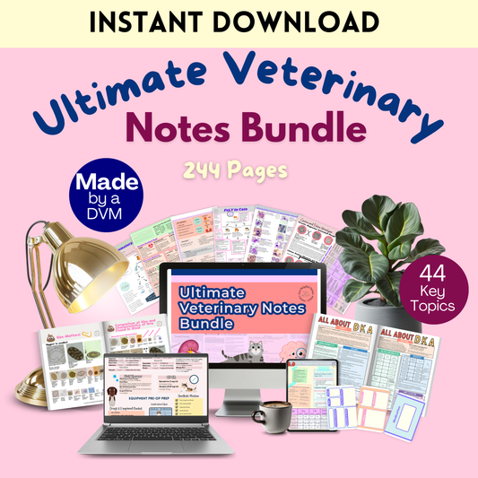 Ultimate Veterinary Notes Bundle - 244 Pages - Instant Download  -42% OFF  ***UNTIL 11/16***