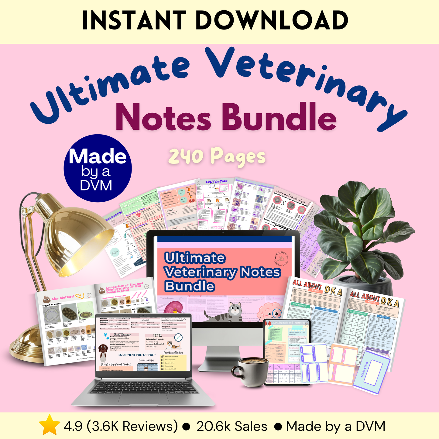 Ultimate Veterinary Notes Bundle - 244 Pages - Instant Download  -52% OFF **Through 4/10***