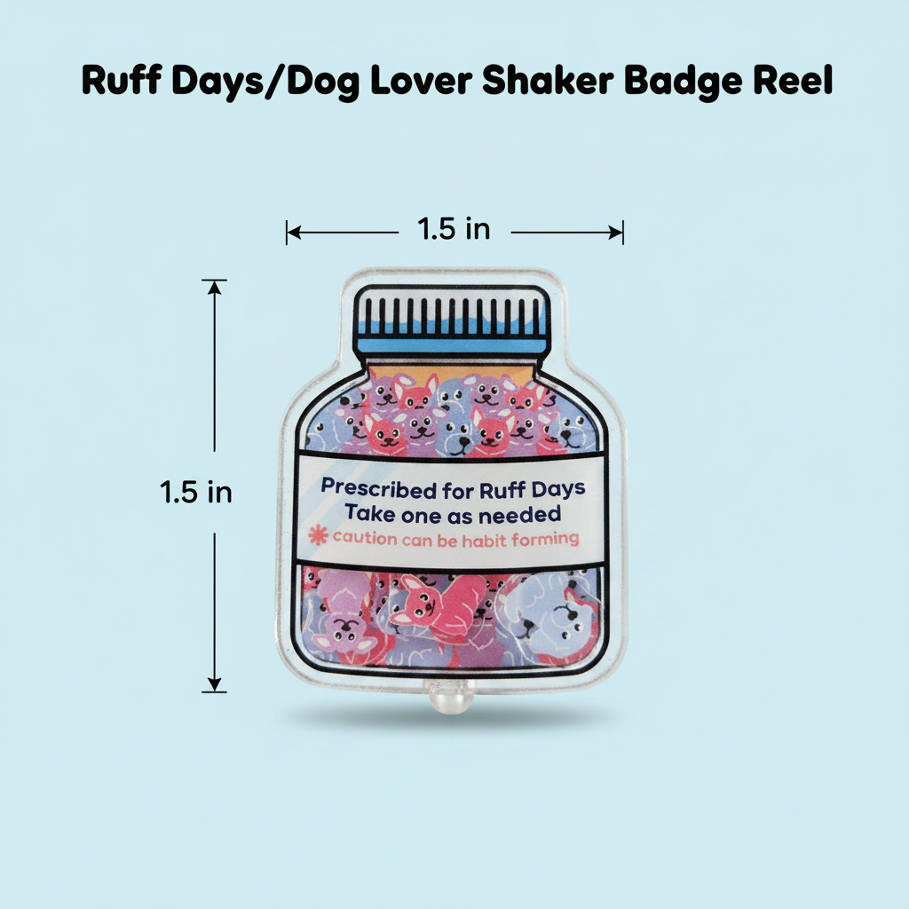 Ruff Days/Dog Lover Shaker Badge Reel