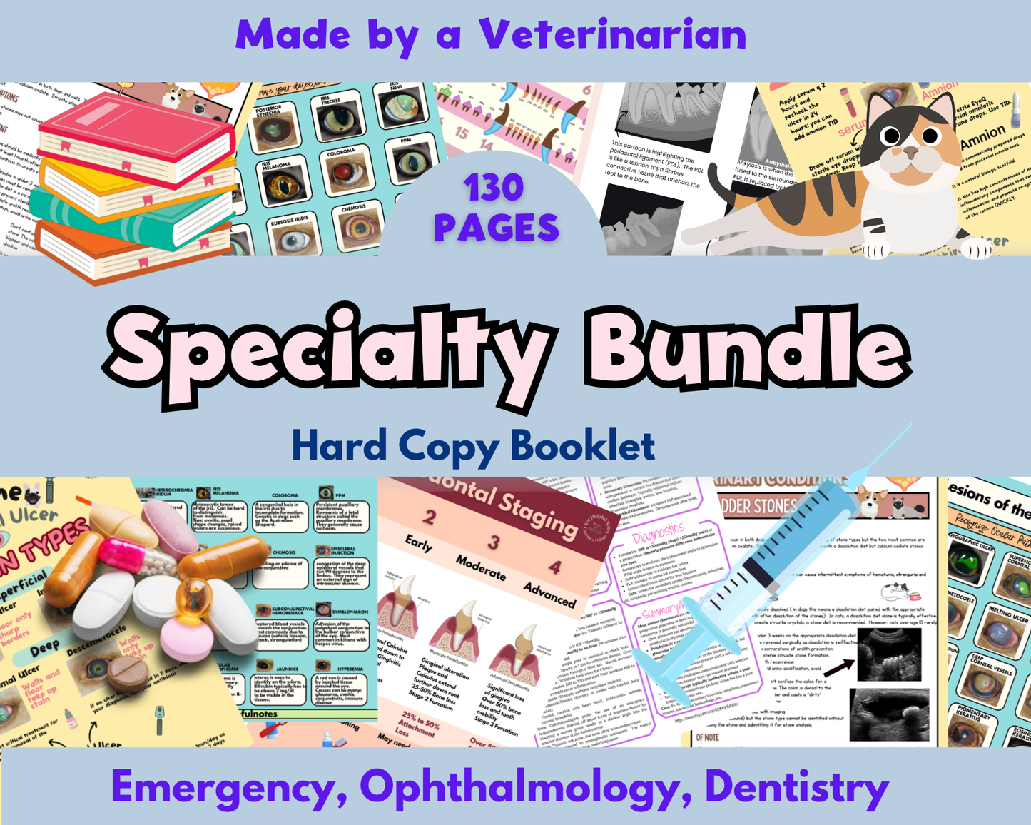 All 5 Ultimate Veterinary Bundle - 2 Books, Flashcards, Anatomy Cube and Anesthesia Clipboard